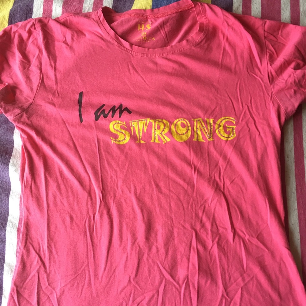 I am Strong Pink Womens Tshirt Size M
